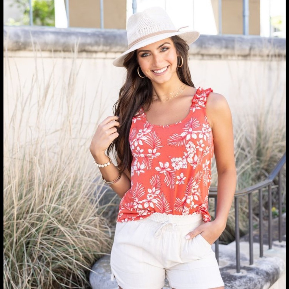 Grace and Lace Ria Ruffle Tank NWOT